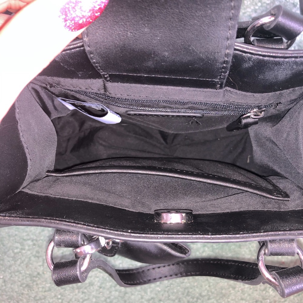 Cute Nine West Black Mini Tote Bag with Charm - Picture 14 of 16